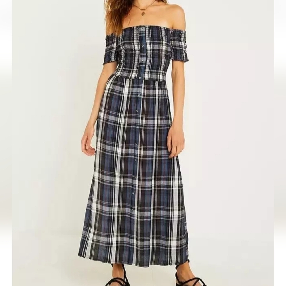 Urban Outfitters Monica‎ Plaid Midi Dress